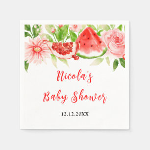 Wassermelonen- und Granatapfel-Baby-Party Serviette