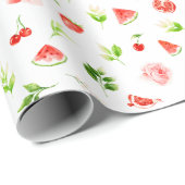 Wassermelonen- und Granatapfelmuster Geschenkpapier (Rolleneckpunkt)