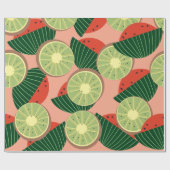 Wassermelonen und Kiwis Geschenkpapier (Flach)