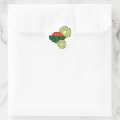 Wassermelonen und Kiwis Runder Aufkleber (Tasche)