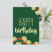 Wassermelonen und Kiwis zum Geburtstag Karte (Stehend Vorderseite)