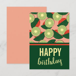 Wassermelonen und Kiwis zum Geburtstag Karte