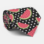 Wassermelonen und Polka Dots Muster Krawatte (Gerollt)