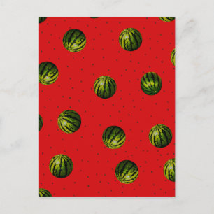 Wassermelonen und Samen Postkarte
