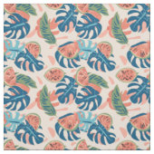 Wassermelonen- und tropisches Monstera-Muster Stoff (Muster)