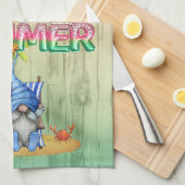 Wassermelonen-Wälder und Strand-Gnome mit Palmen Geschirrtuch (Viertel Falte)