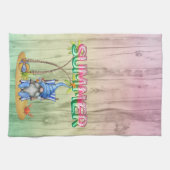 Wassermelonen-Wälder und Strand-Gnome mit Palmen Geschirrtuch (Horizontal)