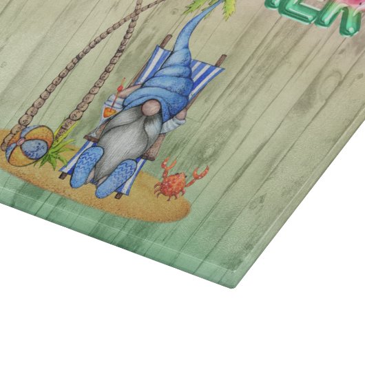 Wassermelonen-Wälder und Strand-Gnome mit Palmen Schneidebrett (Ecke)