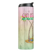 Wassermelonen-Wälder und Strand-Gnome mit Palmen Thermosbecher (Nach links gedreht)