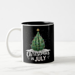 Wassermelonen-Weihnachtsbaum-Christmas-In-July-Som Zweifarbige Tasse