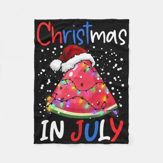 Wassermelonen-Weihnachtsbaum-Weihnachten-im-Juli-J Fleecedecke (Vorderseite)