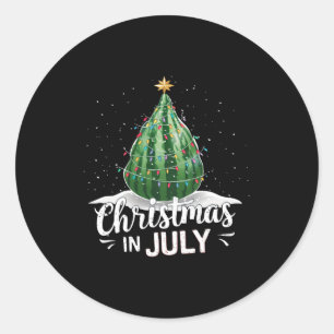 Wassermelonen-Weihnachtsbaum-Weihnachten im Juli S Runder Aufkleber
