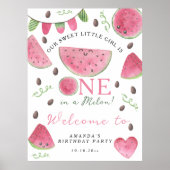 Wassermelonen Willkommen 1. Geburtstag Party Poster (Vorne)