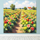 Wassermelonenfeld im Sonnenschein Leinwanddruck (Insitu (Holzboden))
