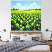 Wassermelonenfeld im Sonnenschein Leinwanddruck (Insitu (Schlafzimmer))