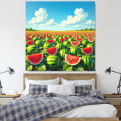 Wassermelonenfeld im Sonnenschein Leinwanddruck (Insitu (Schlafzimmer))
