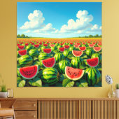 Wassermelonenfeld im Sonnenschein Leinwanddruck (Insitu (Wohnzimmer))