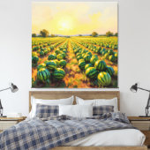 Wassermelonenfeld im Sonnenschein Leinwanddruck (Insitu (Schlafzimmer))