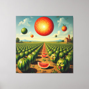 Wassermelonenfeld im Sonnenschein Leinwanddruck