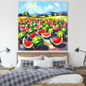 Wassermelonenfeld im Sonnenschein Leinwanddruck (Insitu (Schlafzimmer))