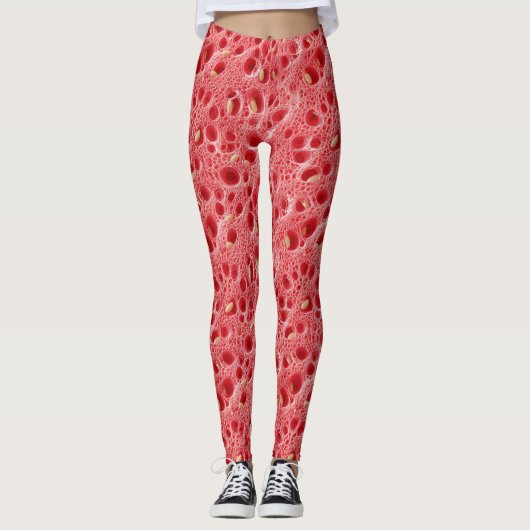 Wassermelonenfleisch-Texturmuster Leggings (Vorderseite)
