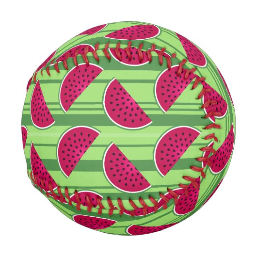 Wassermelonenkeile-Muster Baseball (Rückseite Links)