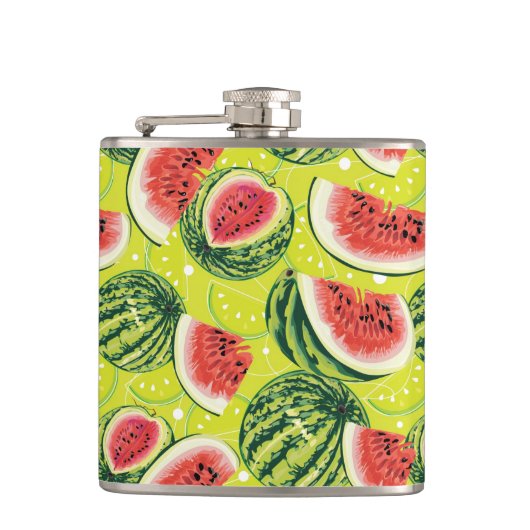 Wassermelonenmuster 2 flachmann (Vorderseite)
