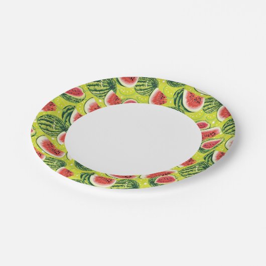 Wassermelonenmuster 2 pappteller (Schrägansicht)