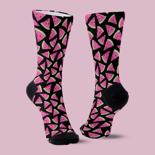 Wassermelonenmuster in Rosa Socken