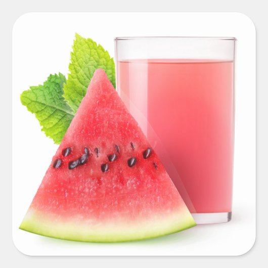 Wassermelonensaft Quadratischer Aufkleber (Vorderseite)