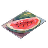 Wassermelonenscheibe | Frucht Aquarellmalerei Notizblock (Linke Seite)
