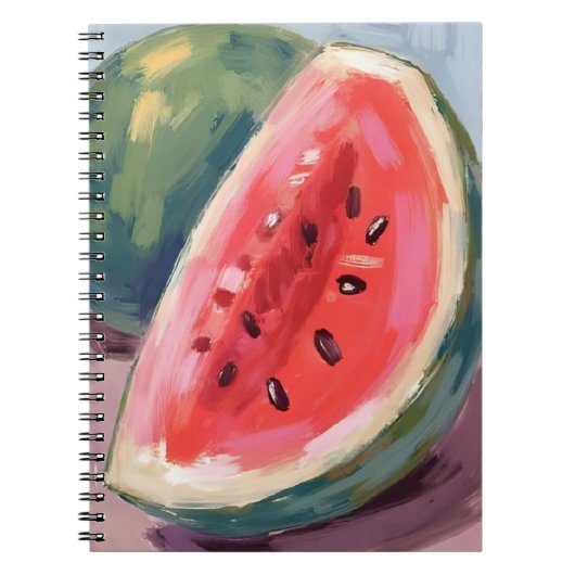 Wassermelonenscheibe | Frucht Aquarellmalerei Notizblock (Vorderseite)