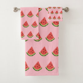 Wassermelonenstücke-Badehandtücher (Pink & Rot) Badhandtuch Set