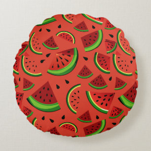 Wassermelonenstücke Rundes Kissen