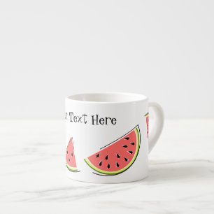 Wassermelonenstücke Text Espressotasse