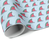 Wassermelonhai: Wellenmuster-Design. Geschenkpapier (Rolleneckpunkt)