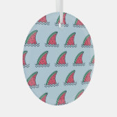 Wassermelonhai: Wellenmuster-Design. Ornament Aus Glas (Vorderseite Rechts)