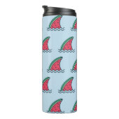 Wassermelonhai: Wellenmuster-Design. Thermosbecher (Nach rechts gedreht)