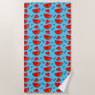 Wassermelonmuster auf blauem Hintergrund Strandtuch