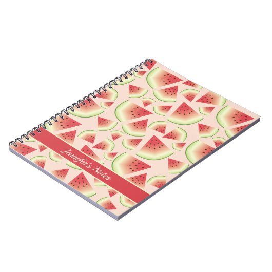 Wassermelonmuster mit eigenem Namen oder Namen Notizblock (Linke Seite)