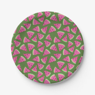 Wassermelonmuster Pappteller
