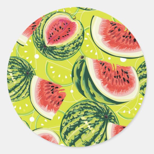 Wassermelonmuster Runder Aufkleber (Vorderseite)