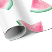 Wassermelonmuster Sommerbeere. Aquarellrosa Geschenkpapier (Rolleneckpunkt)