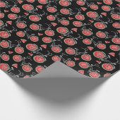 Wassermelonrad Fahrräder, Sommermuster. Geschenkpapier (Ecke)