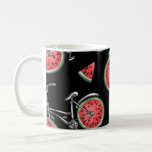 Wassermelonrad Fahrräder, Sommermuster. Kaffeetasse (Links)