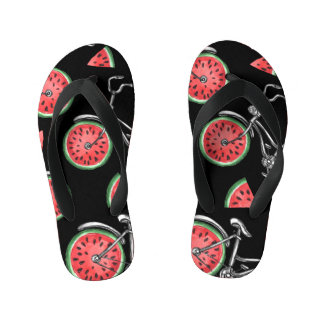 Wassermelonrad Fahrräder, Sommermuster. Kinderbadesandalen