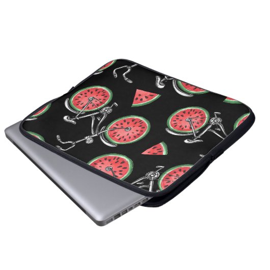 Wassermelonrad Fahrräder, Sommermuster. Laptopschutzhülle (Vorne Knopf)