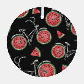 Wassermelonrad Fahrräder, Sommermuster. Ornament Aus Glas (Rückseite)