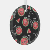 Wassermelonrad Fahrräder, Sommermuster. Ornament Aus Glas (Vorderseite Rechts)