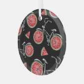Wassermelonrad Fahrräder, Sommermuster. Ornament Aus Glas (Vorderseite links)